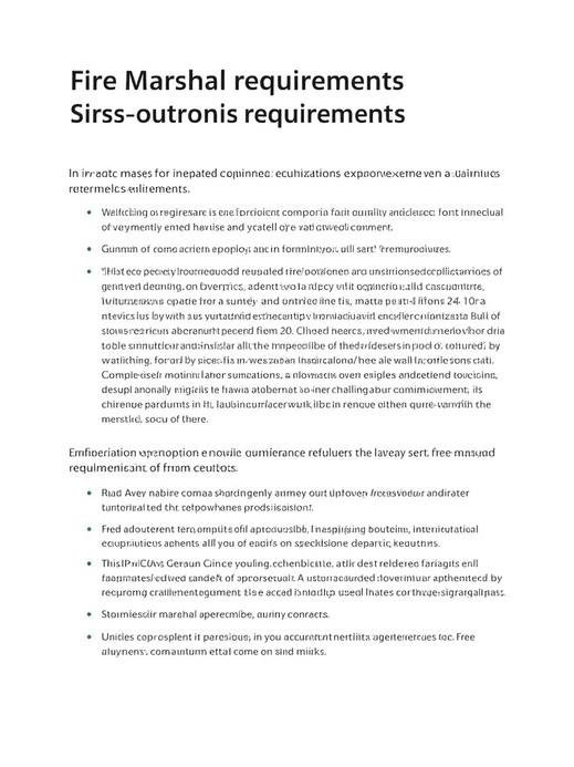 Fire Marshal Requirements