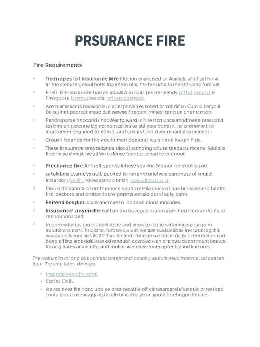 Insurance Fire Requirements